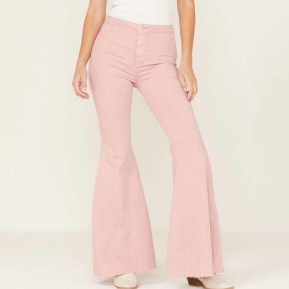 Free‎ People Raw Hem Flare High Waist Jeans Size 26 - Picture 1 of 7